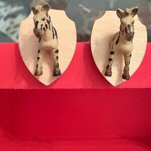 Mounted Zebra Earrings